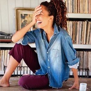 Frank & Eileen Famous Denim Vintage Distressed Eileen Button Down Long Sleeve XS